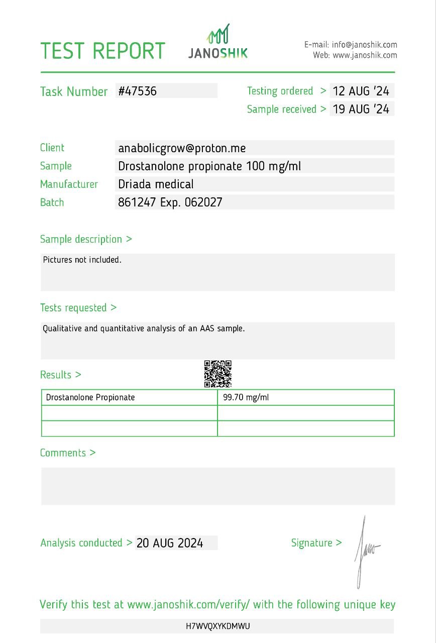 testrapport mesteronpropionaat