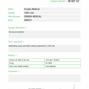 testrapport HGH-Powder