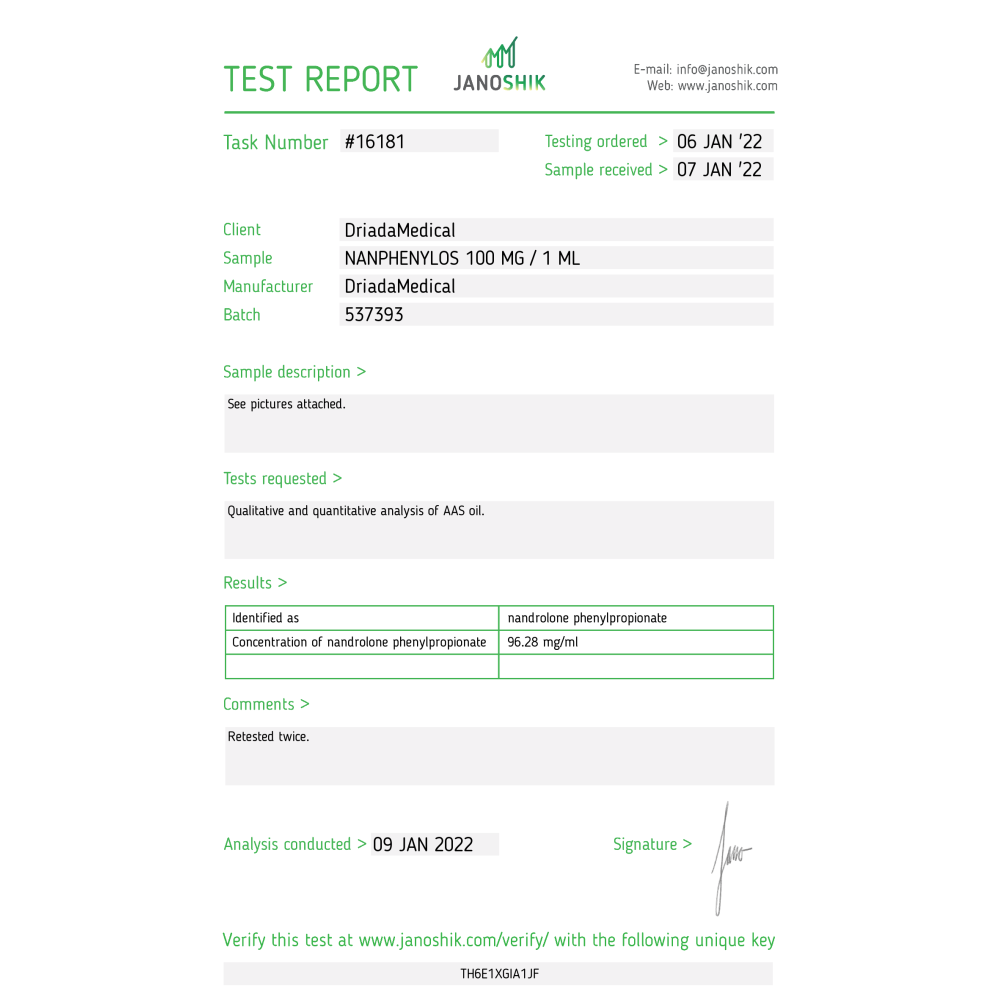 test met nandrolonfenylpropionaat