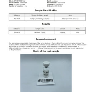 PEG-MGF-732069 Laboratoriumanalysecertificaat voor het PEG-MGF-peptide.