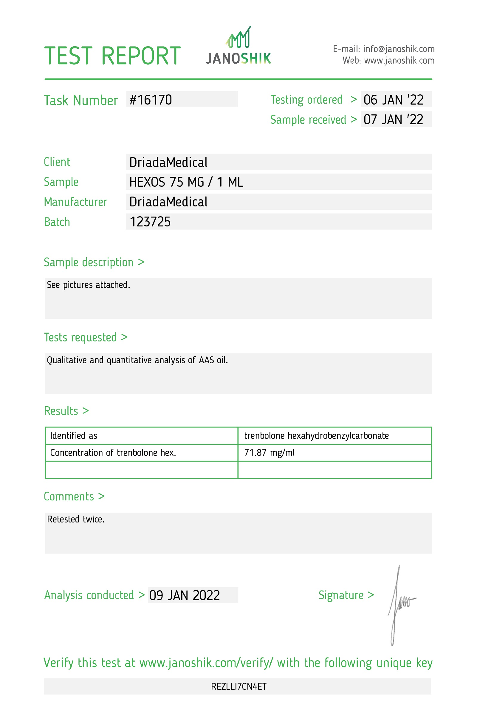 testrapport Parabolan